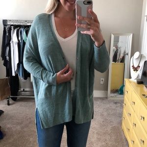 Free People High-low blue cardigan